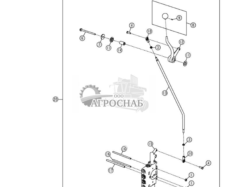 Комплект левого 7-функционального регулировочного клапана (вспомогательный без плавающего режима) - ST3630 488.jpg